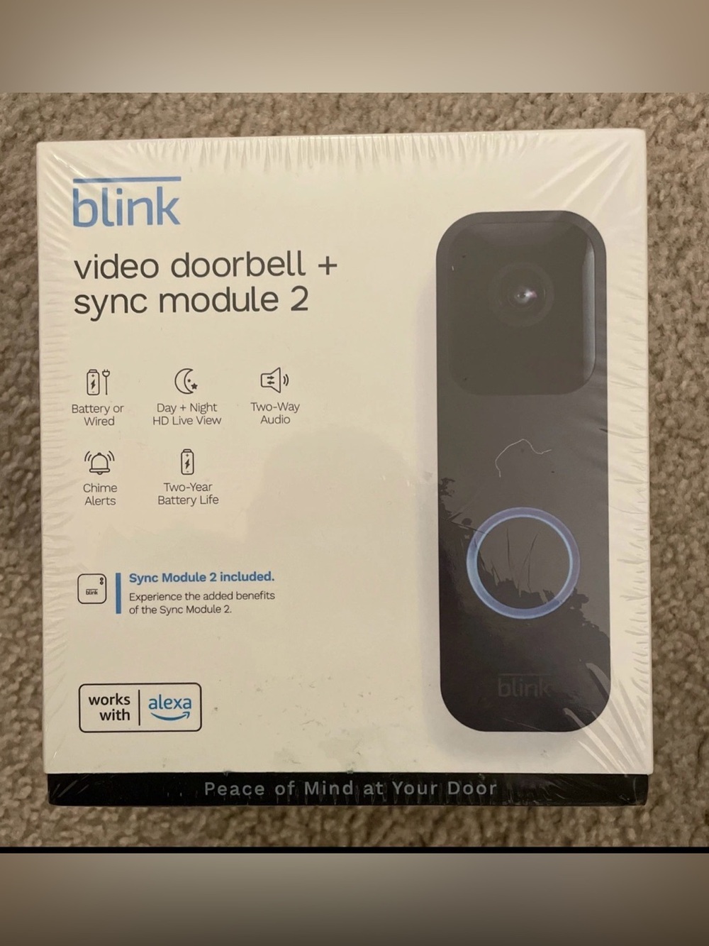 BLINK SMART WIFI VIDEO DOORBELL + SYNC MODULE 2 NIB SEALED WIRED/WIRELESS New